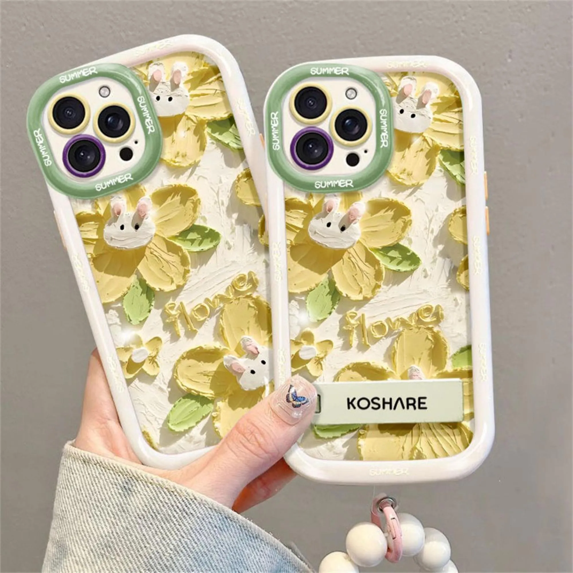 Cute Rabbit Stand Phone Case