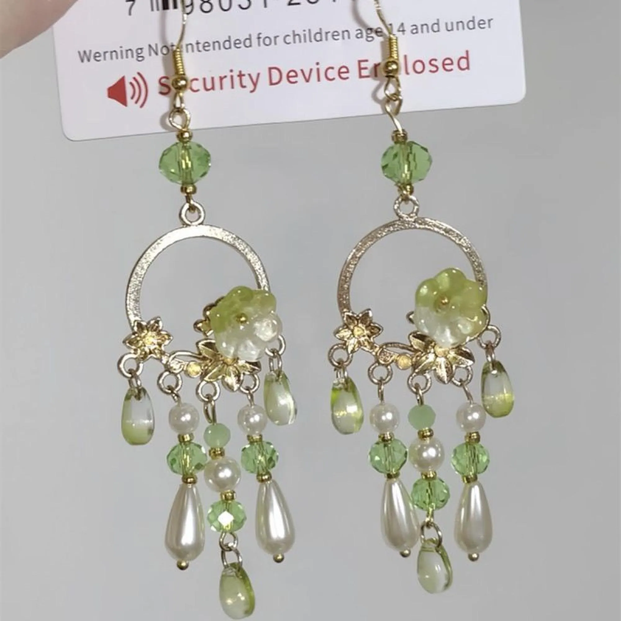 Sweet Lily Flower Tassel Drop Earrings
