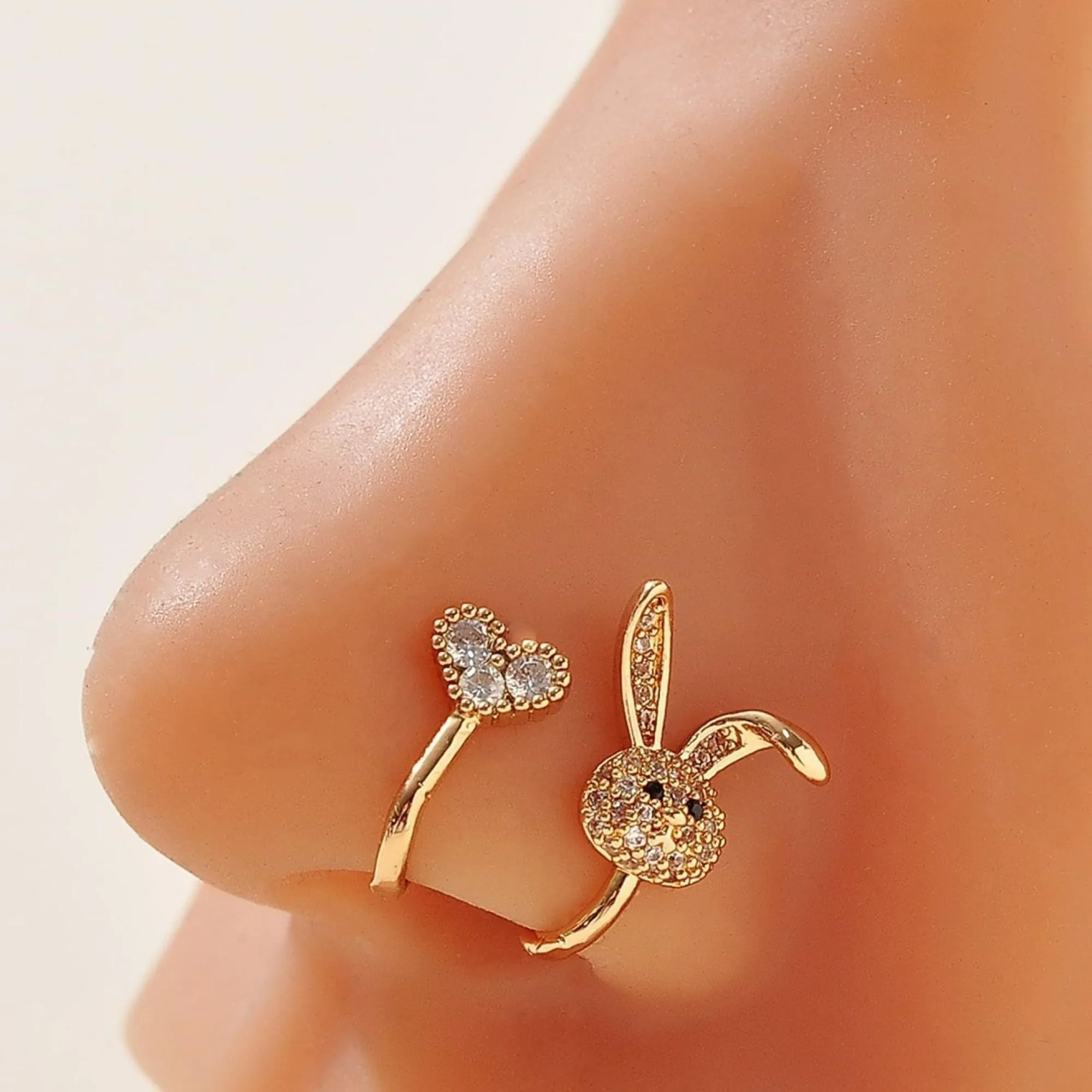 Fashion Heart Nose Clip Set