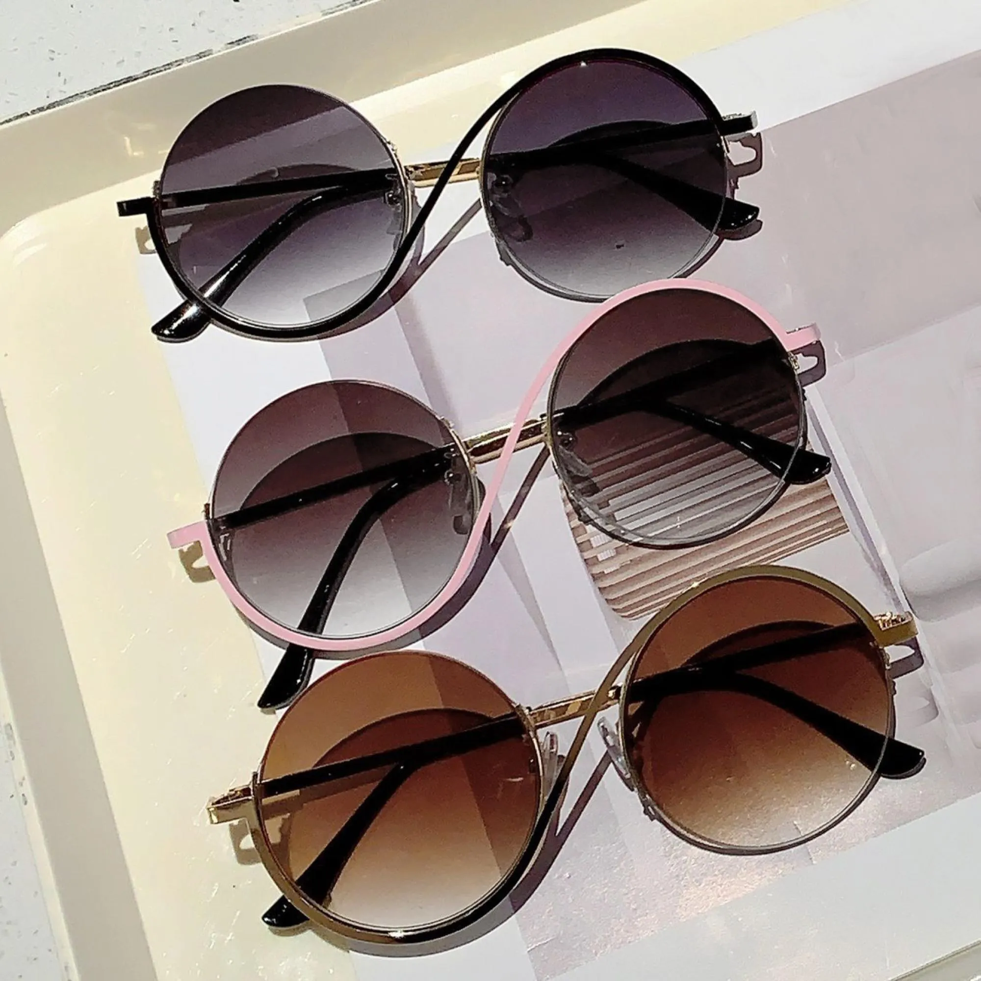 Korean Style Luxe Round Sunglasses