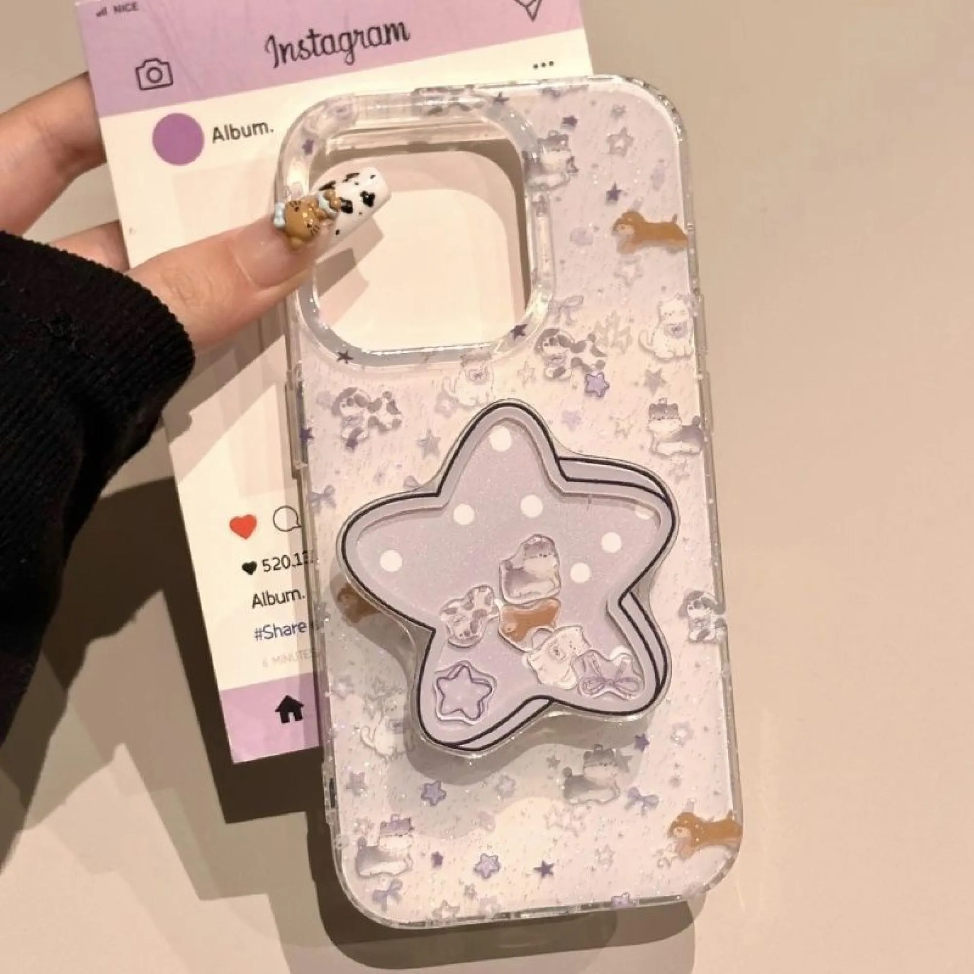 Starry Puppy Phone Case with Stand
