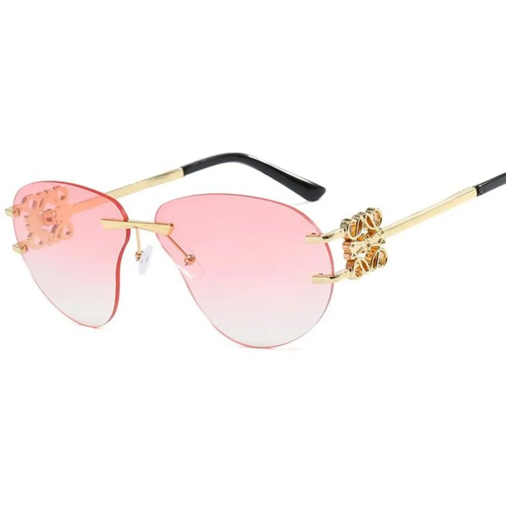 Cyberpunk Futuristic Metal Flower Sunglasses